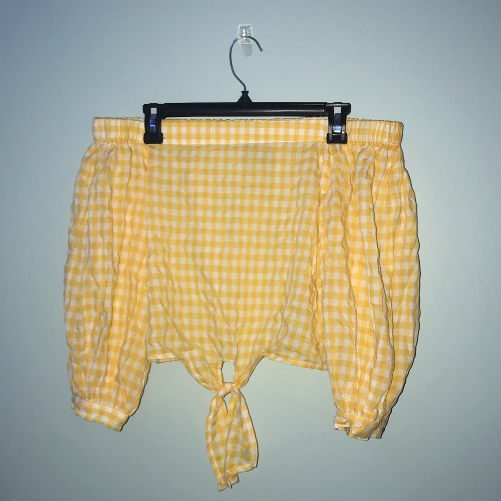 Off Shoulder Yellow Top.